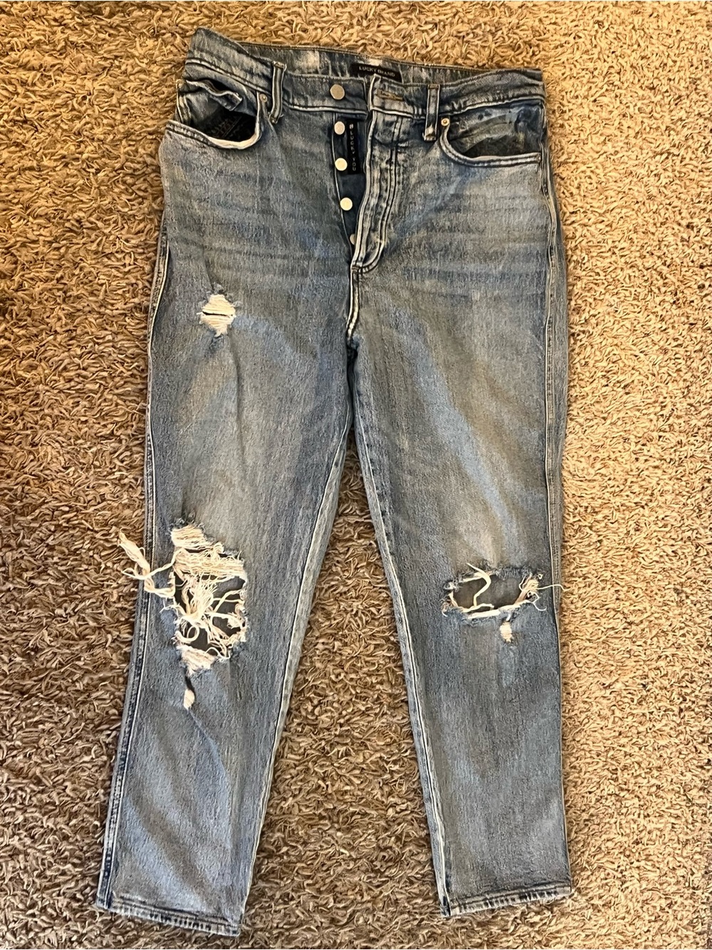 Lucky Brand Distressed Light Blue Boyfriend Jeans